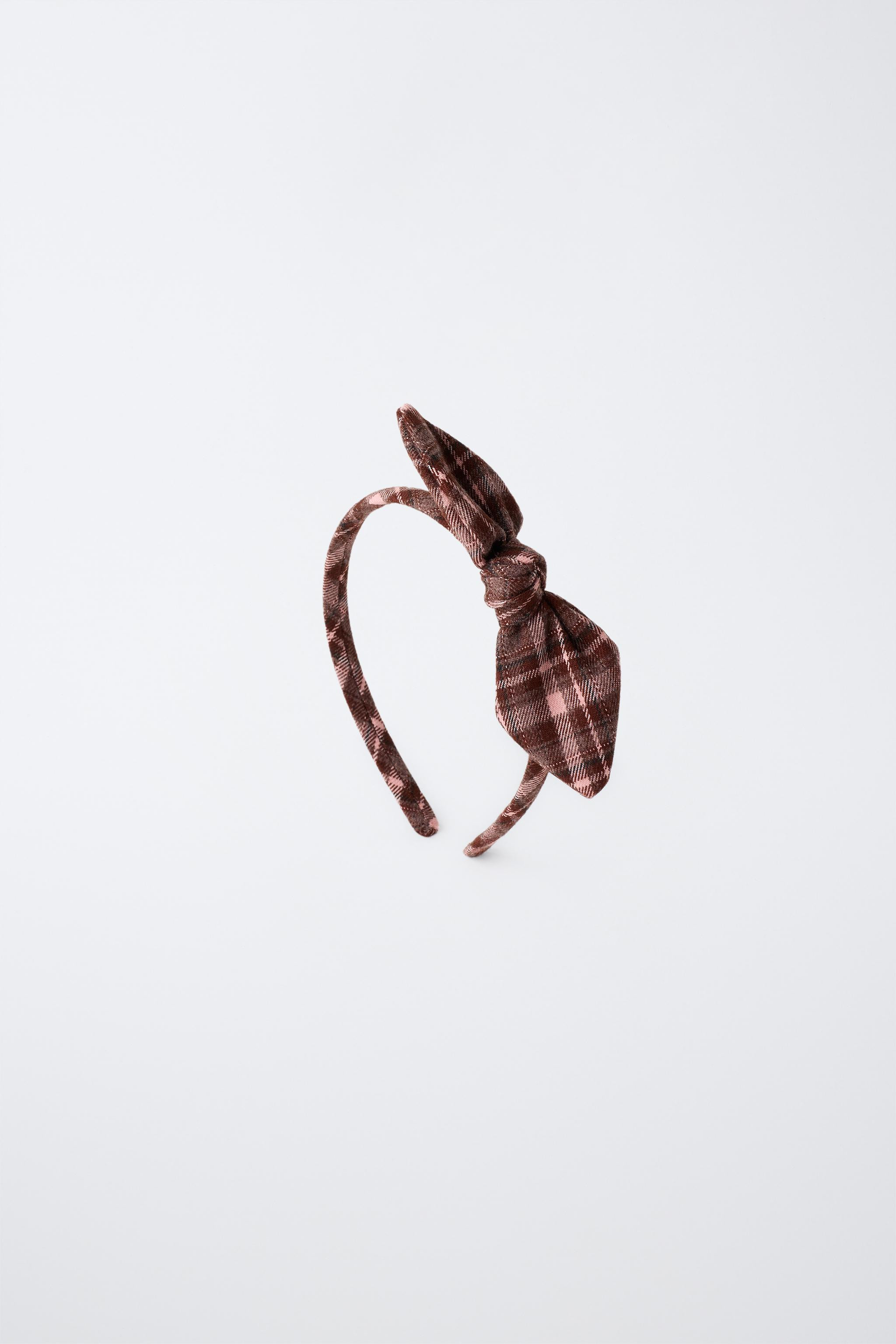 GINGHAM BOW HEADBAND | Zara US