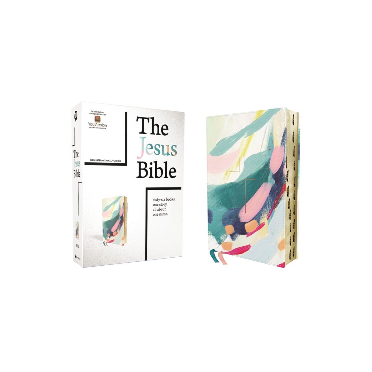 The Jesus Bible Artist Edition, Niv, Leathersoft, Multi-Color/Teal, Thumb Indexed, Comfort Print ... | Target