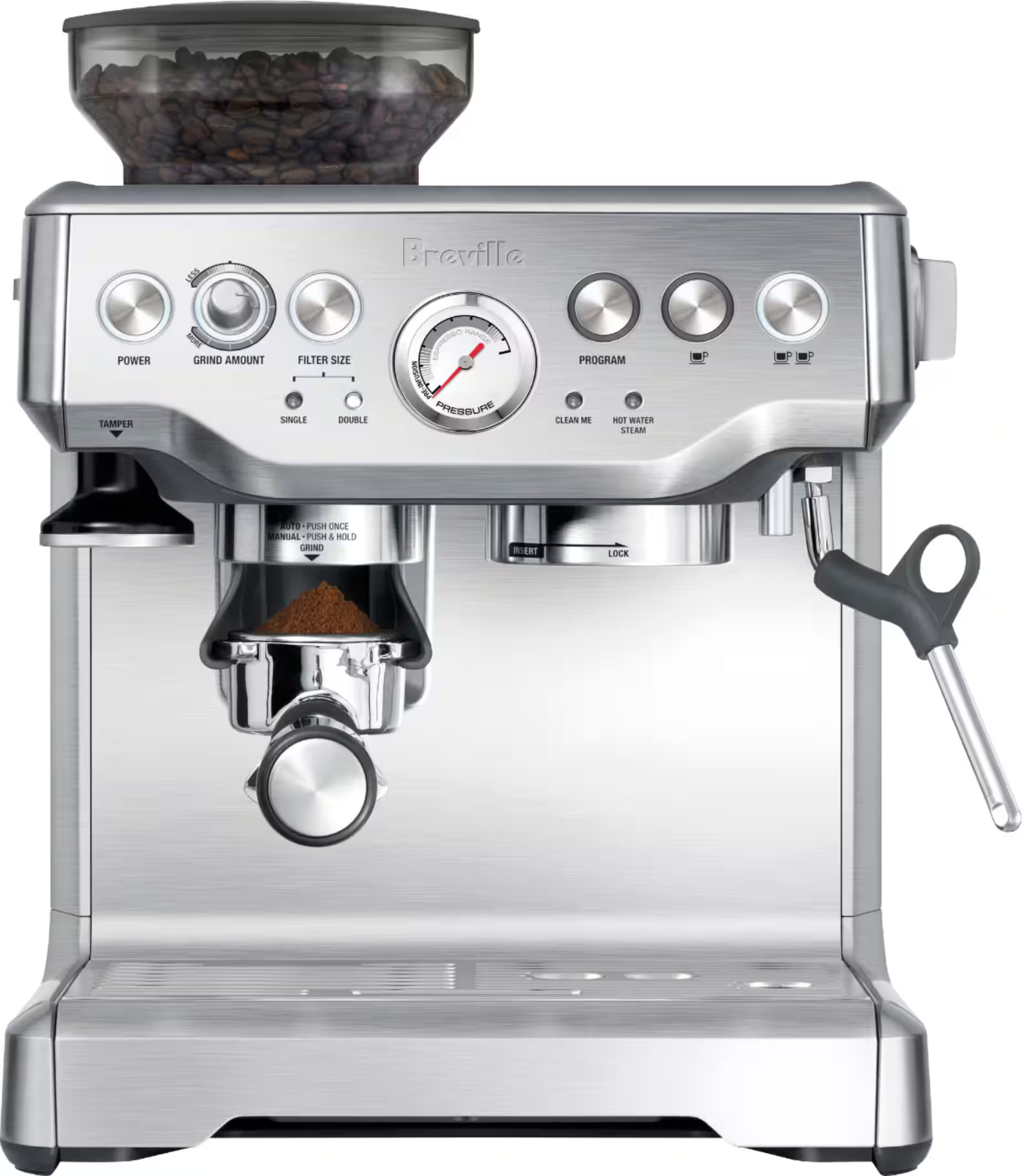 Breville the Barista Express Espresso Machine with 15 bars of pressure, Milk Frother and intergra... | Best Buy U.S.