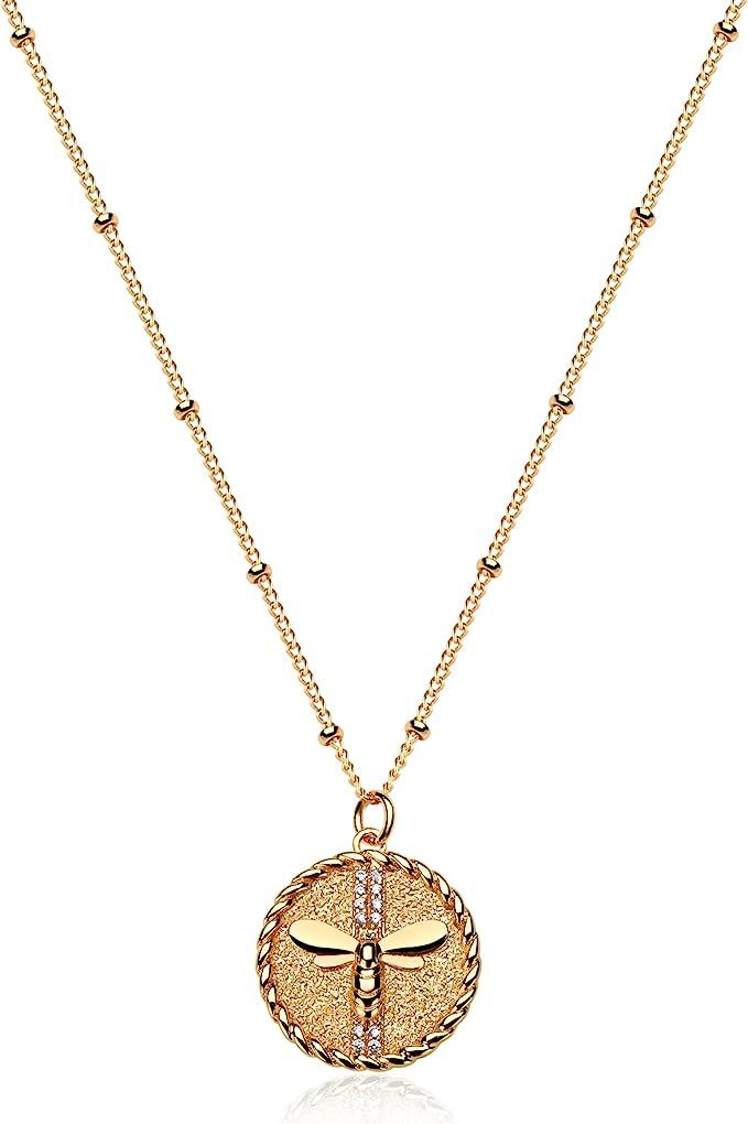 Fettero Animal Necklaces for Women Gold Butterfly Bird Cat Elephant Snake Bull Pendant Dainty Cha... | Amazon (US)