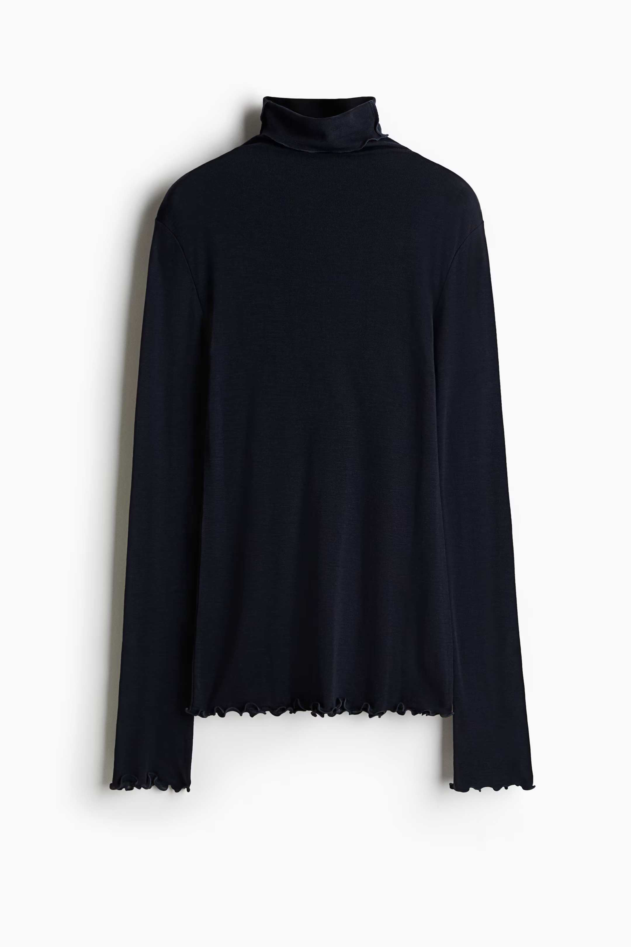 Turtleneck wool top - Navy blue - Ladies | H&M GB | H&M (UK, MY, IN, SG, PH, TW, HK)