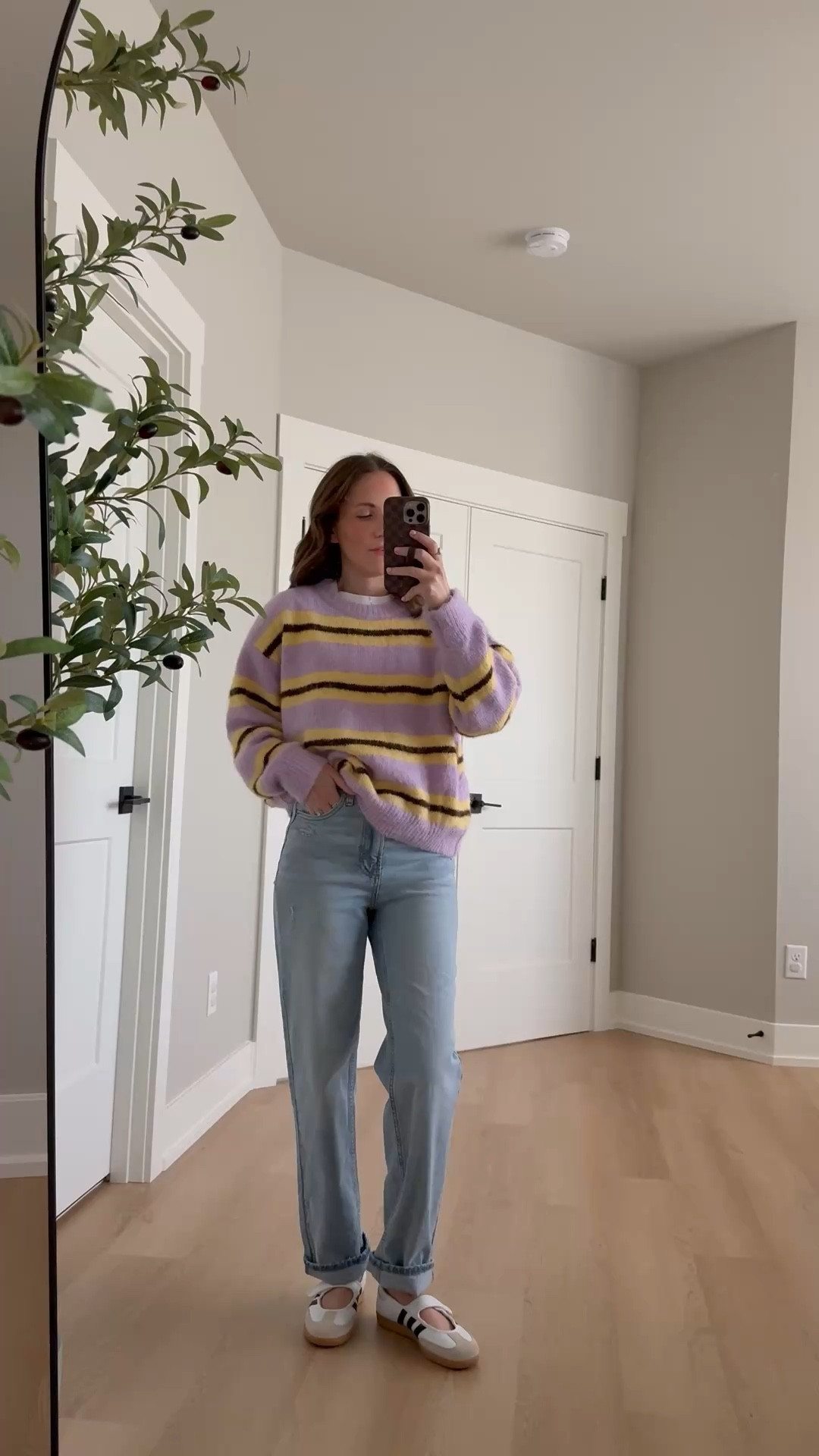 Teacher outfit idea 🍎 a bright sweater is perfect for a chilly spring casual Friday! 

Teacher outfit idea, classroom style, casual Friday, spring sweater, target denim, outfit idea 