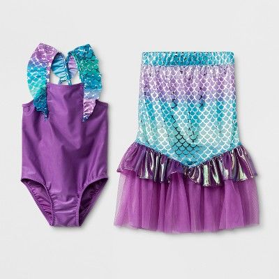 Toddler Girls' 2pc Mermaid Skirt Set - Cat & Jack&#153; Purple | Target