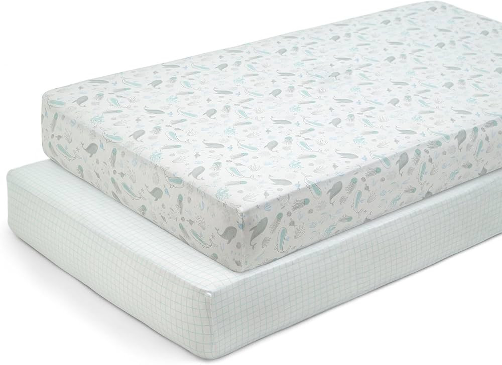 Delta Children Fitted Crib Sheets for Girls and Boys - 100% Organic Cotton Crib Sheet for Standar... | Amazon (US)
