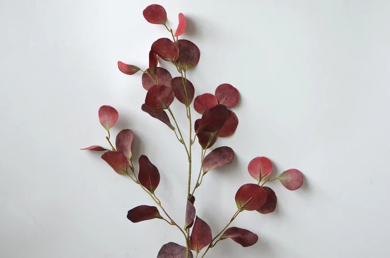 Wine Burgundy Eucalyptus Artificial Eucalyptus Leaves Vintage Greenery Centerpieces | Etsy (US)