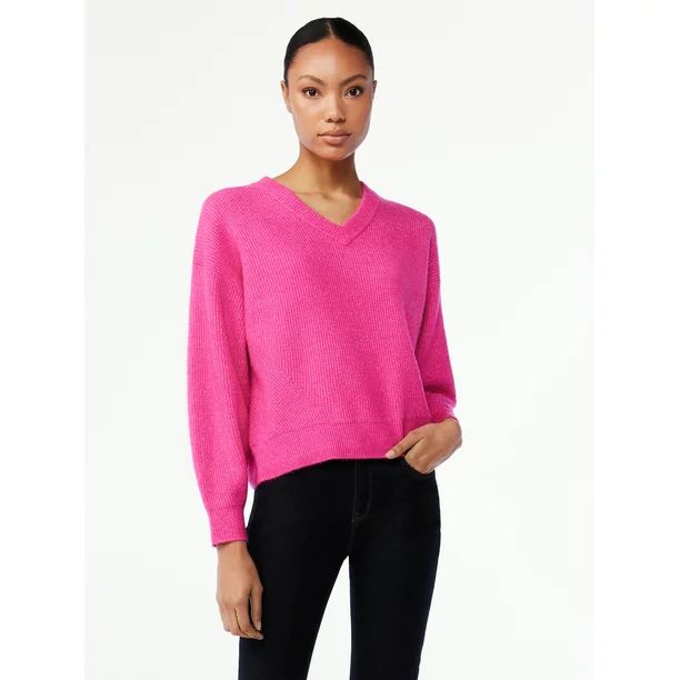 Scoop Women's V-Neck Sweater - Walmart.com | Walmart (US)