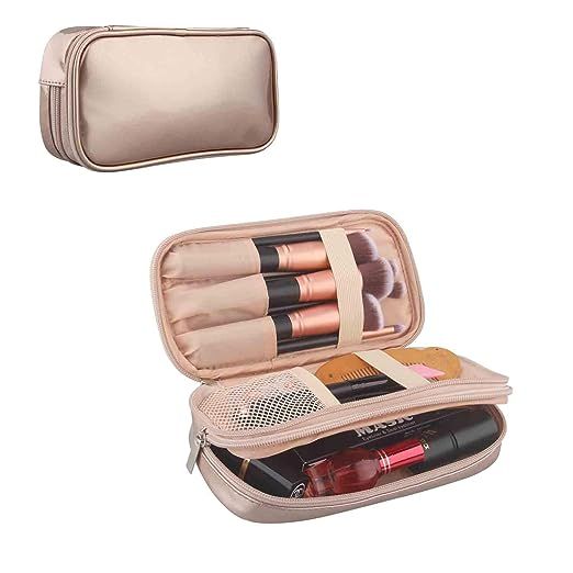MONSTINA Makeup Bag for Purse,Rose Gold Cosmetic Bag for Women,Small Cosmetic travel bag, Waterpr... | Amazon (US)