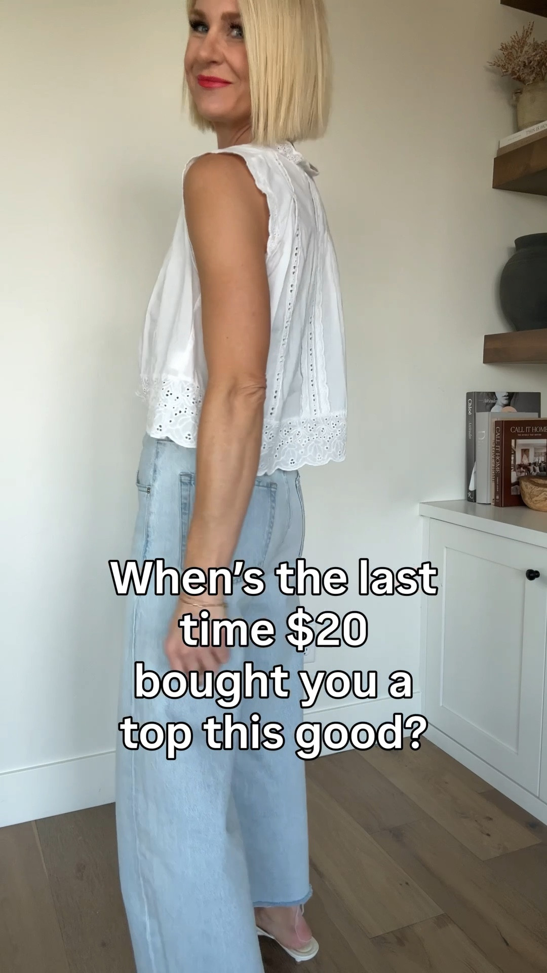 This $20 top gives total Free People vibes without the splurge. Just dropped in springy yellow, pink, and blue—easy, flattering, and one of those grab-it-before-prices-go-up finds. 
This target cami is my go-to layering piece. I love the nude color to really allow the top to show off the eyelet details that white would take away from.
Perfect for a warm weather resort trip or the beach! 
Sizing: 
Top fits tts, wearing a medium 
Cami fits tts, wearing a medium
Jeans fit BIG, be sure and size down ⬇️#LTKFindsUnder50

#LTKOver40 #LTKTravel