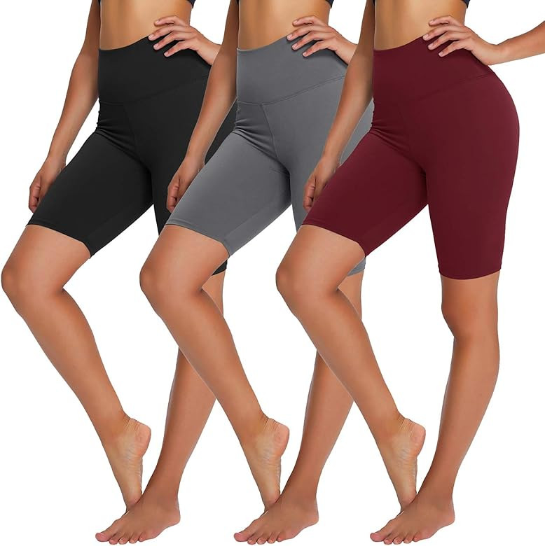 YOLIX 3 Pack Buttery Soft Biker Shorts for Women – 8" High Waisted Yoga Workout Athletic Sports... | Amazon (US)