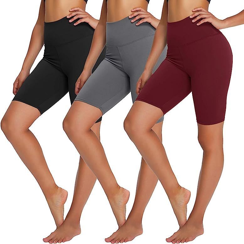 3 Pack Buttery Soft Biker Shorts for Women – 8" High Waisted Yoga Workout Athletic Sports Short... | Amazon (US)