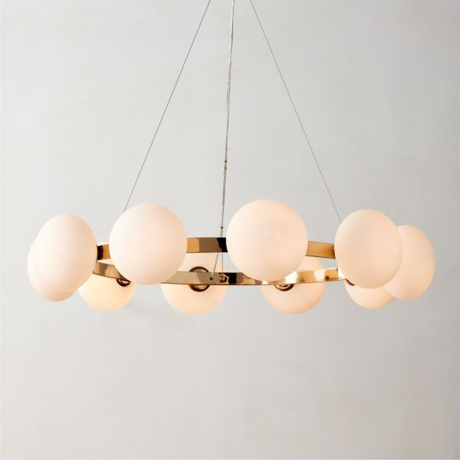 Curie Polished Champagne Chandelier | CB2