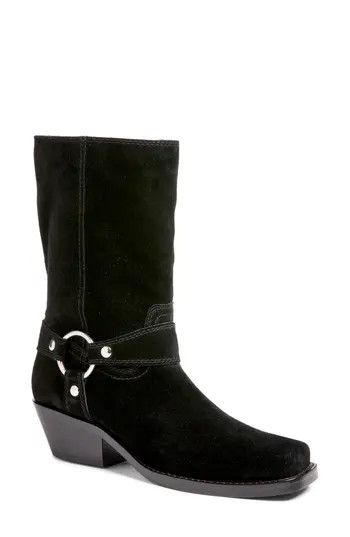 Nordstrom Motobella Moto Boot in Black Suede at Nordstrom Rack, Size 9 | Nordstrom Rack