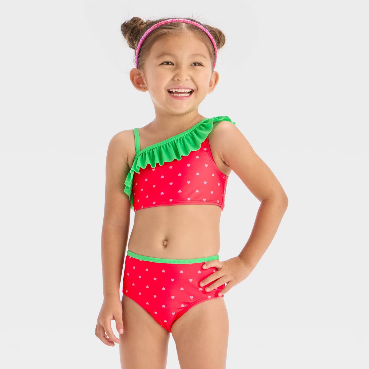 Toddler Girls' Strawberry Ruffle Bikini Set - Cat & Jack™ Red | Target