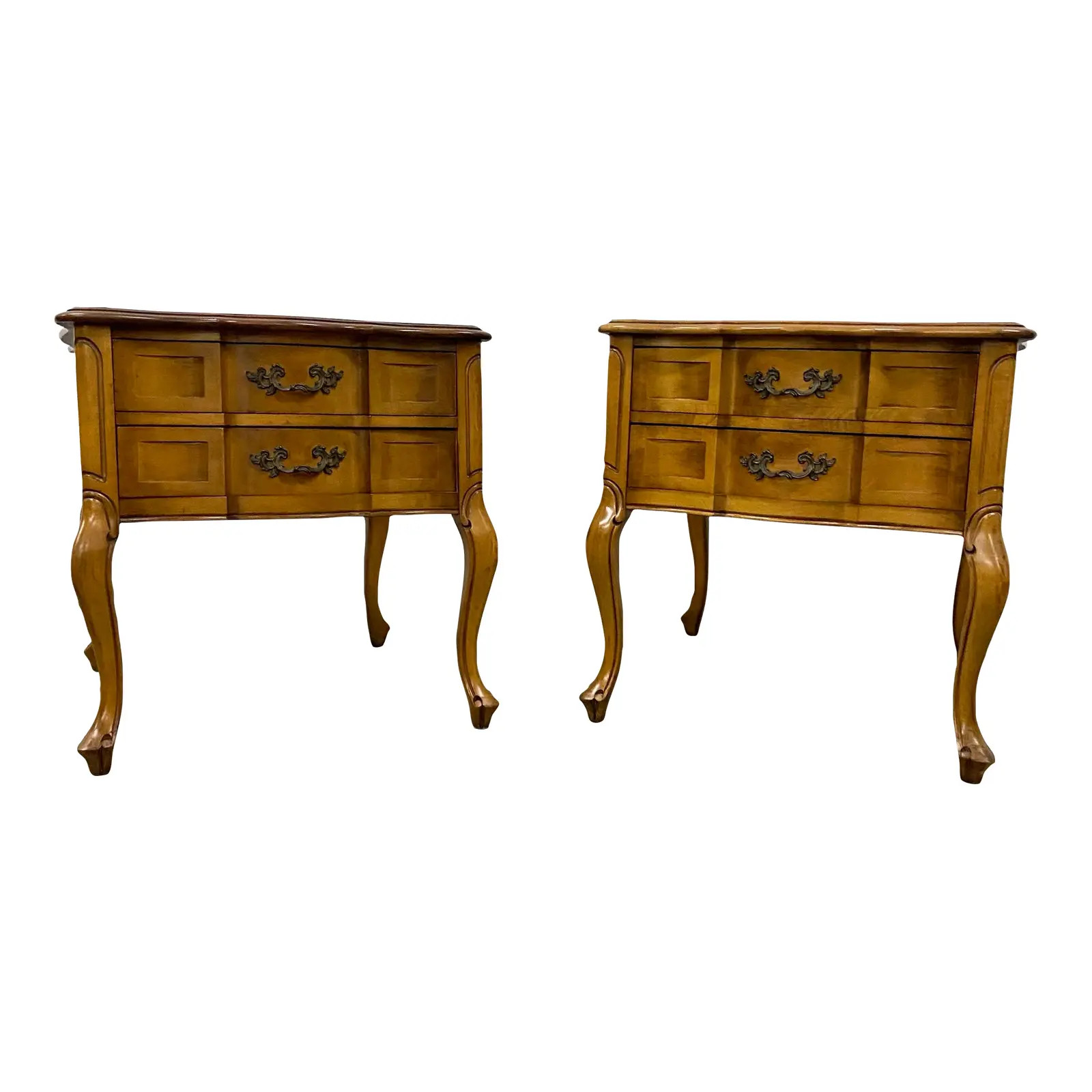 Vintage French Provincial Style Nightstands or Side Tables - Pair | Chairish