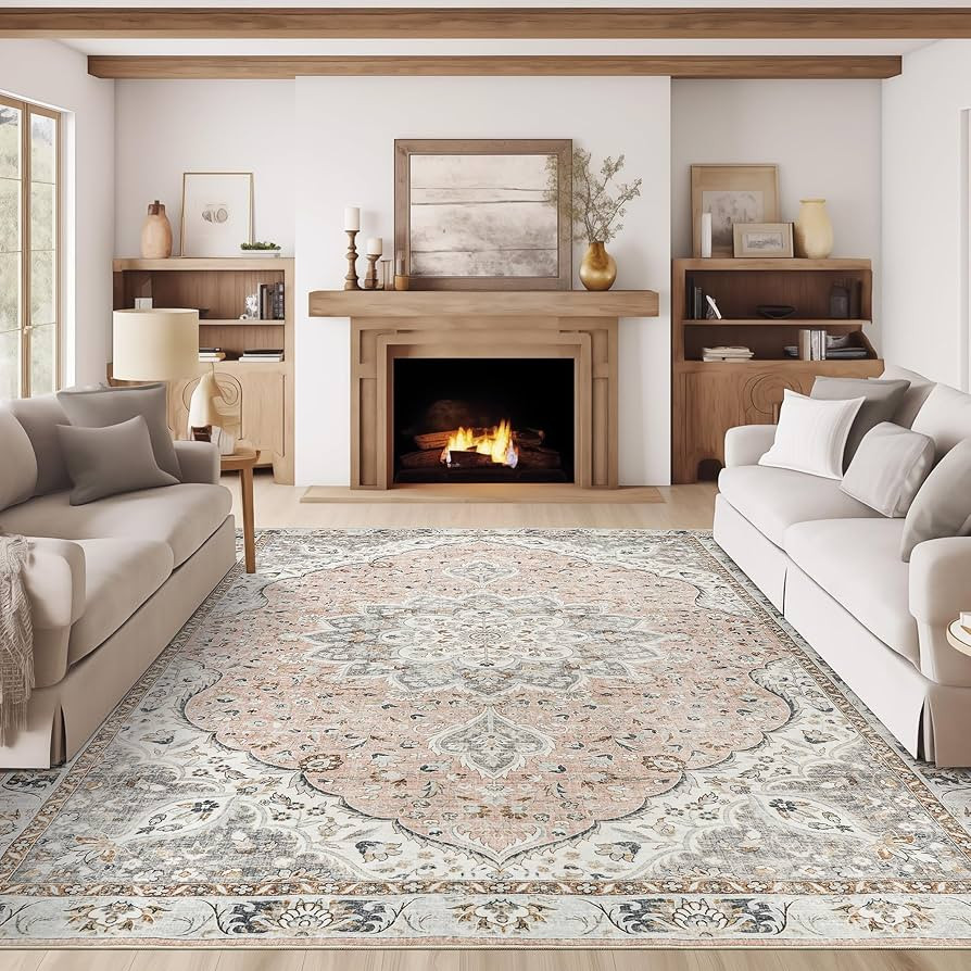 Washable Rug 8x10 Area Rugs for Living Room - Stain Resistant Non-Slip Backing Rugs for Bedroom -... | Amazon (US)