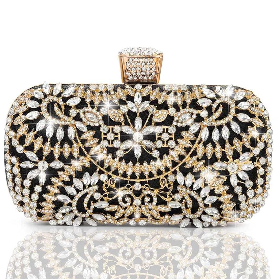 Yokawe Rhinestone Clutch Purses Glitter Crystal Evening Bag Prom Handbag for Women | Amazon (US)