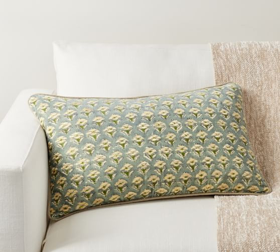 Emeryk Embroidered Lumbar Pillow Cover | Pottery Barn (US)