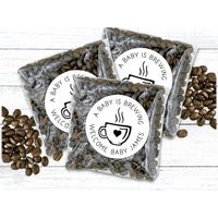 Personalized Baby Shower Favor Labels - A Is Brewing Coffee Gift For Guests, Fits Sleeve, Pod, Or Optional Clear Favor Bags | Etsy (US)