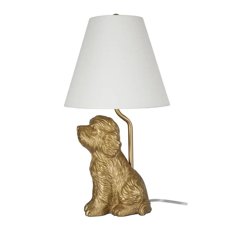 Golden Doodle Table Lamp with Painted Gold Finish – 18 Inch Catalina-Style Dog Lamp with Tapere... | Walmart (US)