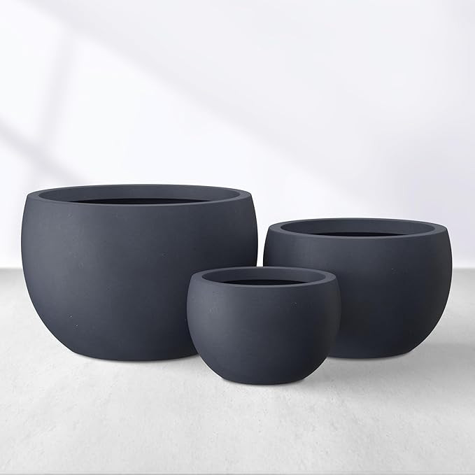 Kante 19.9",15.7",11.8" Dia Round Concrete Planter Set of 3, Outdoor/Indoor Large Bowl Plant Pots... | Amazon (US)