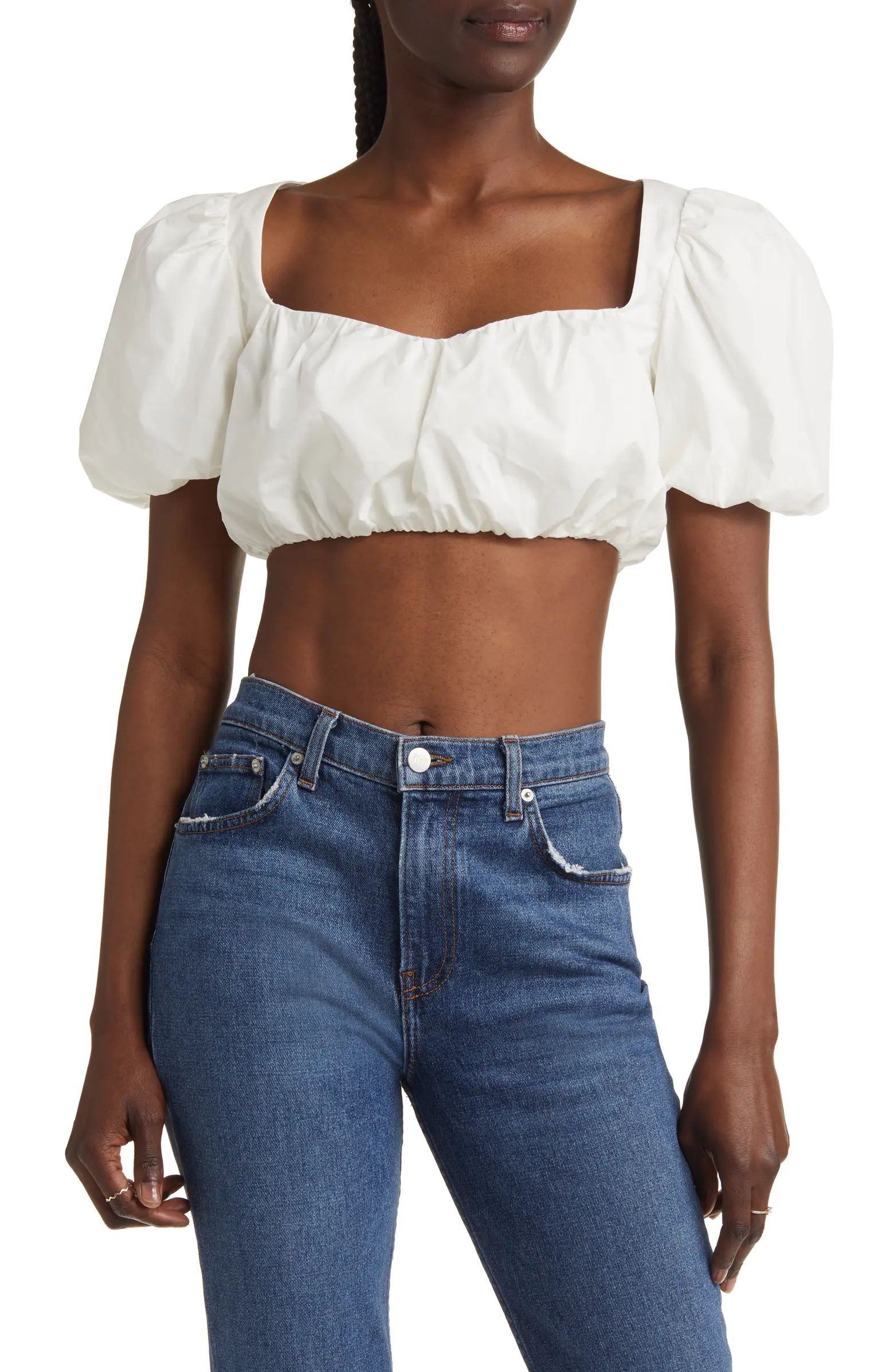 & Other Stories La Micah Puff Sleeve Crop Top | Nordstrom | Nordstrom