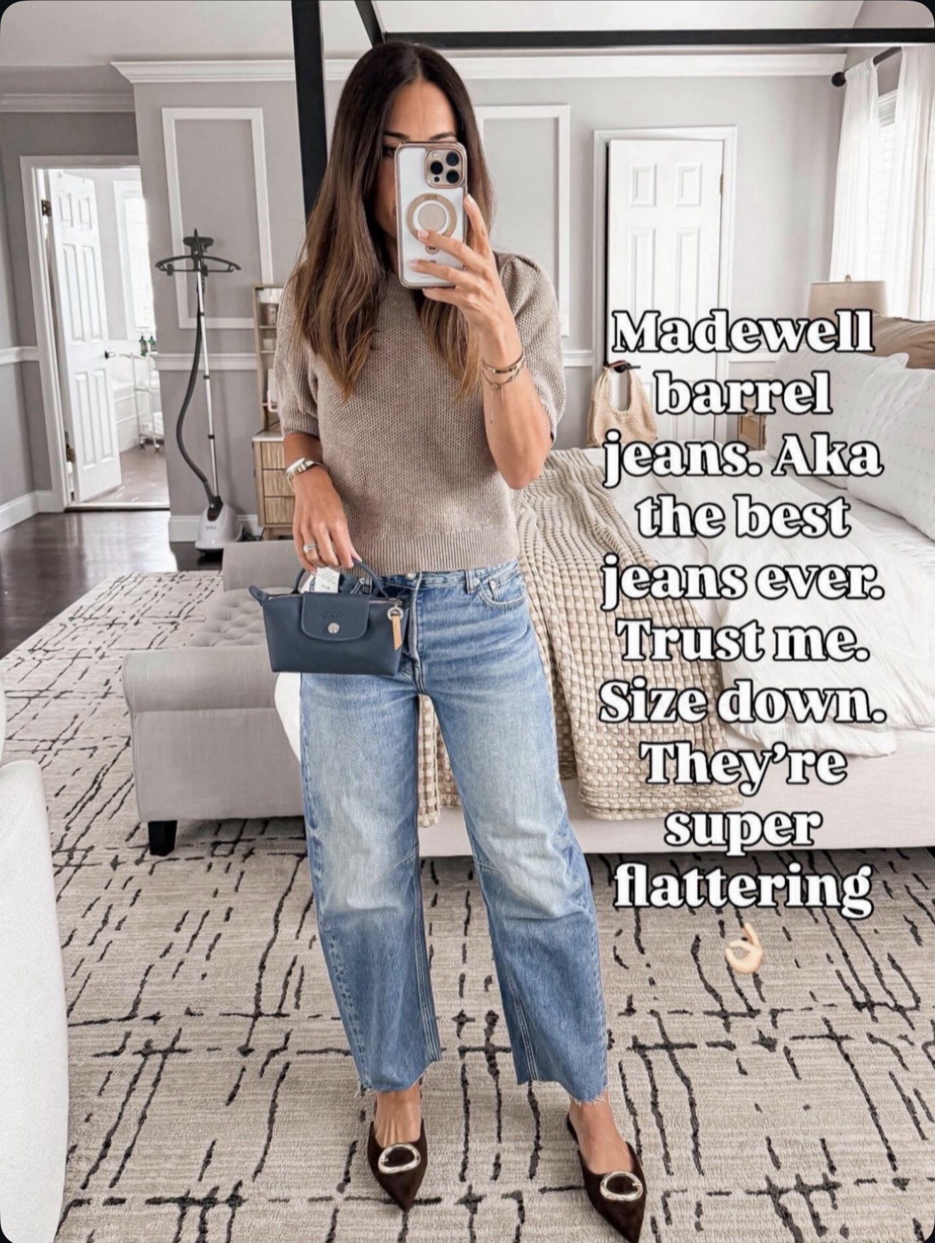 The Madewell barrel jeans everyone asks me about — trust me on these 😍 🔗⬇️

#LTKSeasonal #LTKmomlife #LTKOver40