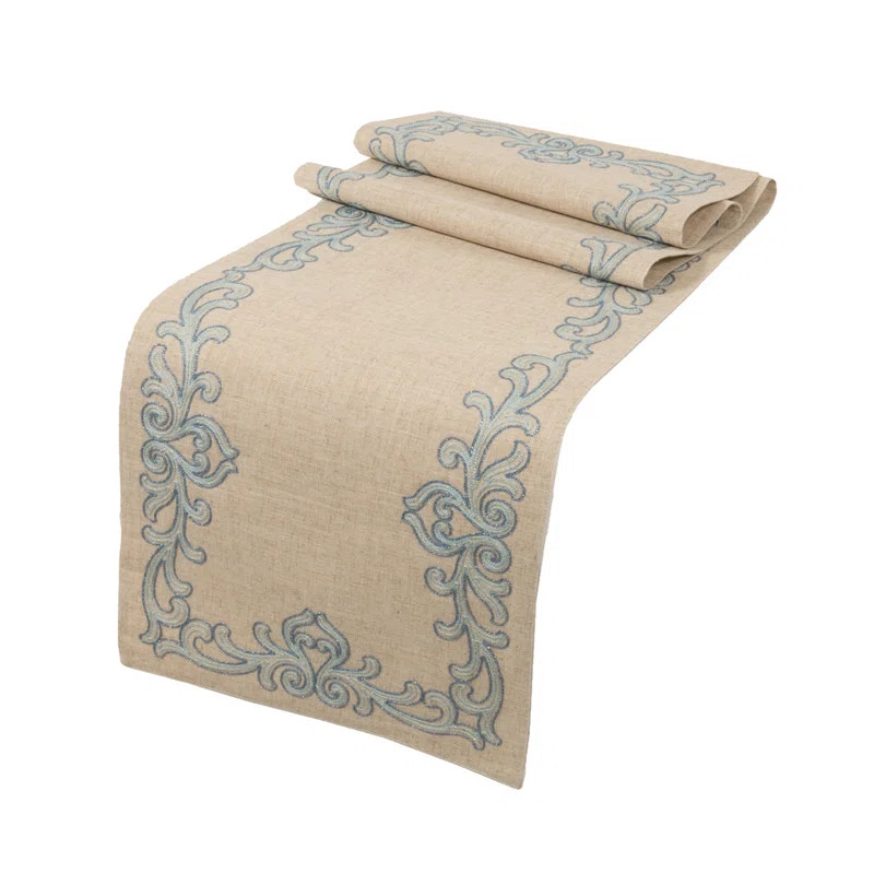 Kupang Celeste Glistening Embroidered Table Runner | Wayfair North America