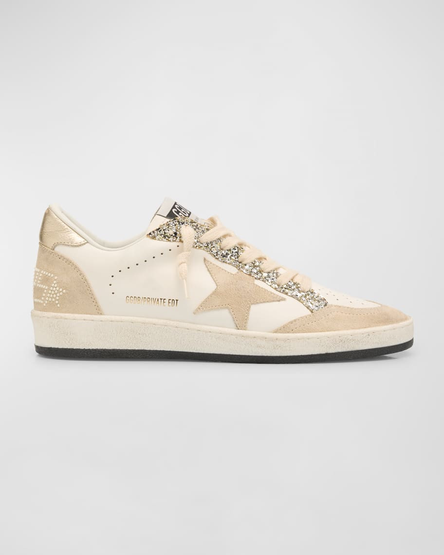 Golden Goose Ballstar Pearly Glitter Low-Top Sneakers | Neiman Marcus