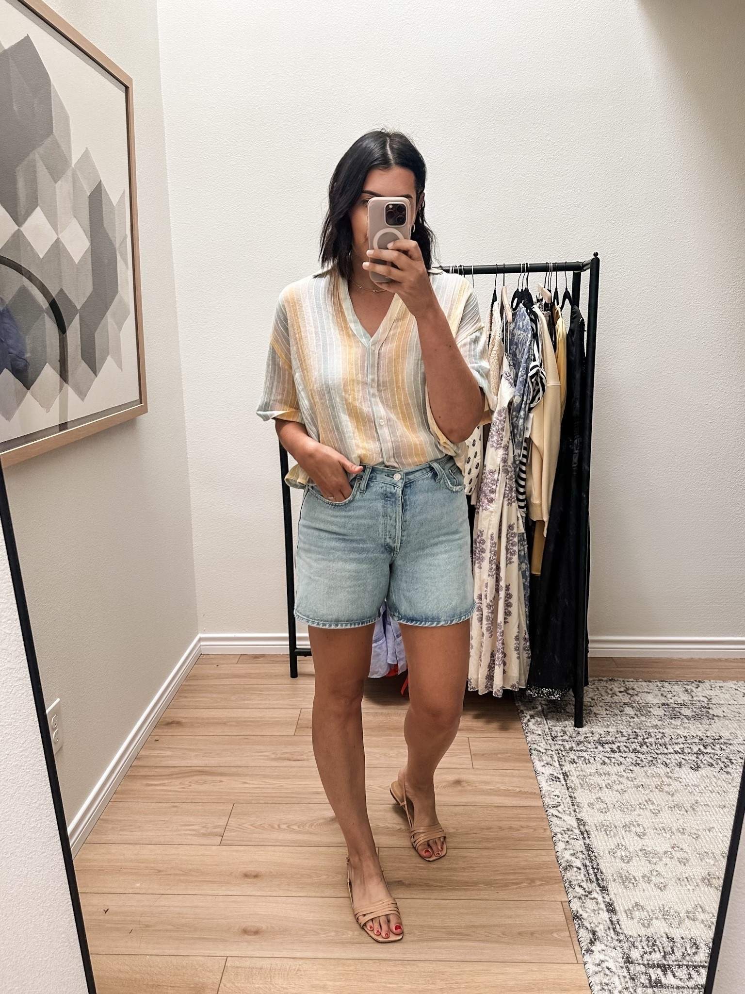 My top is currently on sale for under $50! I’m in the large, or 8. Loose tts fit!

I’m in the 30 of the shorts, tailored but TTS fit.

#LTKFindsUnder100 #LTKSeasonal