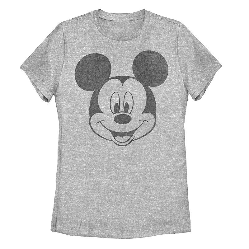 Juniors' Disney Mickey Mouse Black and White Portrait Graphic Tee, Girl's, Size: XL, Grey | Kohl's