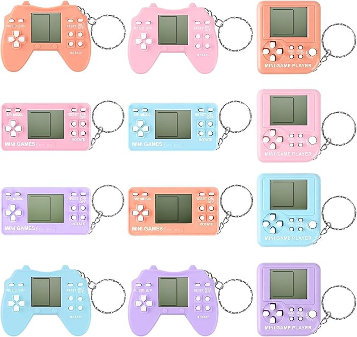 ZCOINS 12Pcs Video Game Keychain Party Favors, Mini Arcade Game Toy Set, Birthday Return Gift Sup... | Amazon (US)