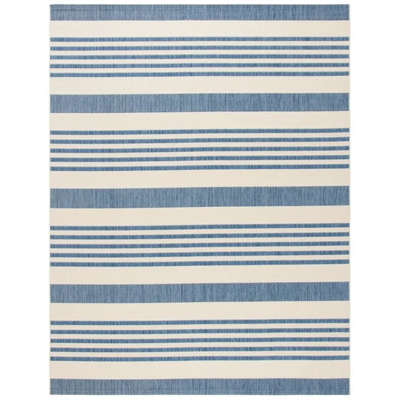 Safavieh Courtyard Caroline Striped Indoor/Outdoor Area Rug, Beige/Blue, 9' x 12' | Walmart (US)