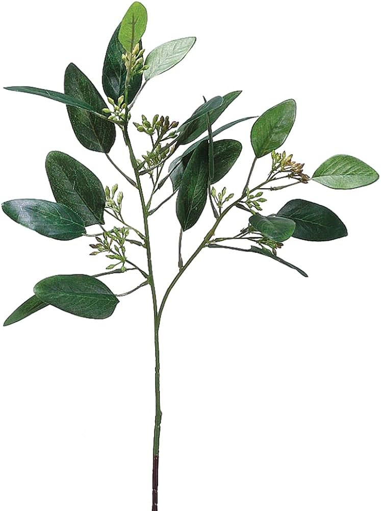 18" Artificial Seeded Eucalyptus Stem -Green/Burgundy (Pack of 12) | Amazon (US)