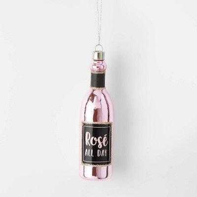 Bottle of Rose Glass Christmas Tree Ornament - Wondershop™ | Target