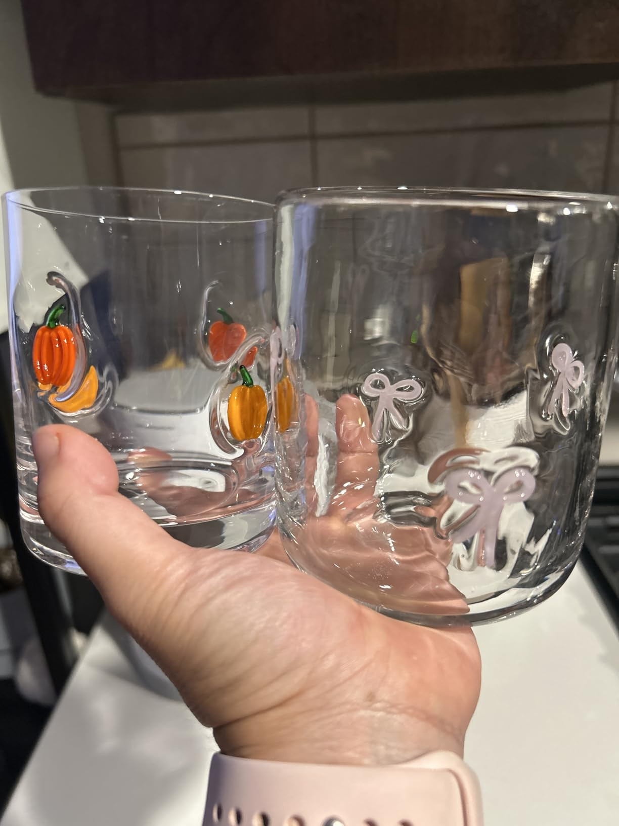 Skylety 2 Pcs Heart Icons Juice Glasses Valentines Love Drinking Cups Old Fashioned Stemless Wine... | Amazon (US)