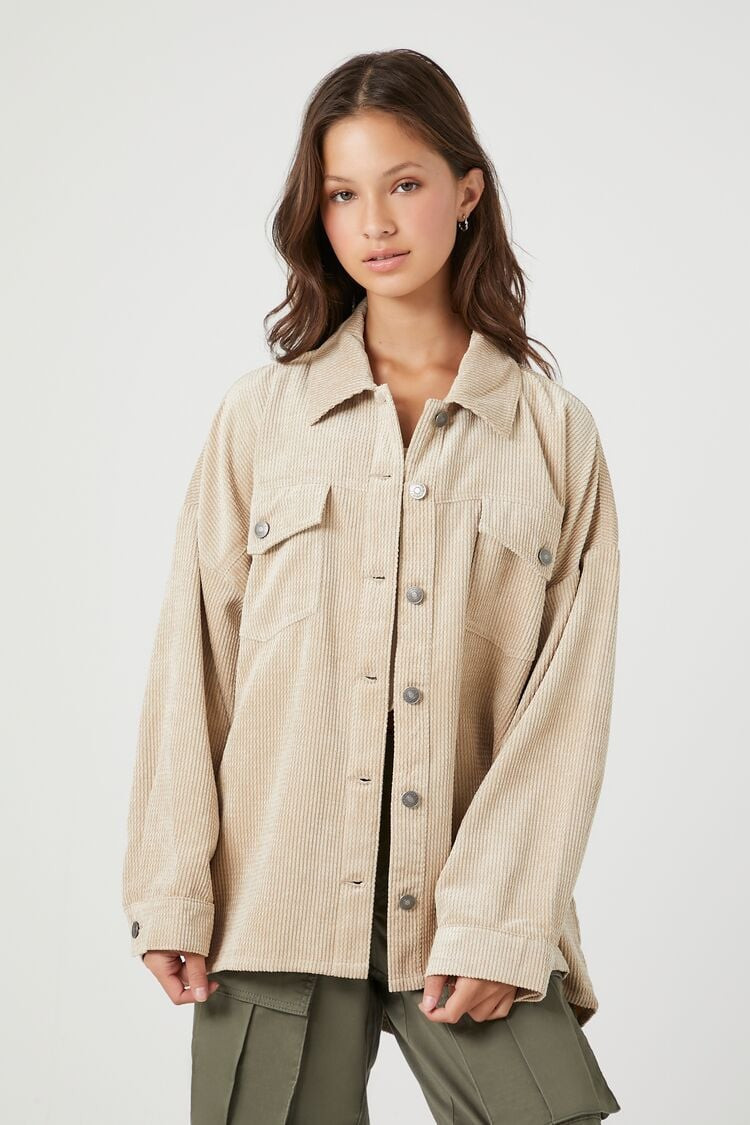 Corduroy Drop-Shoulder Shacket | Forever 21 | Forever 21 (US)