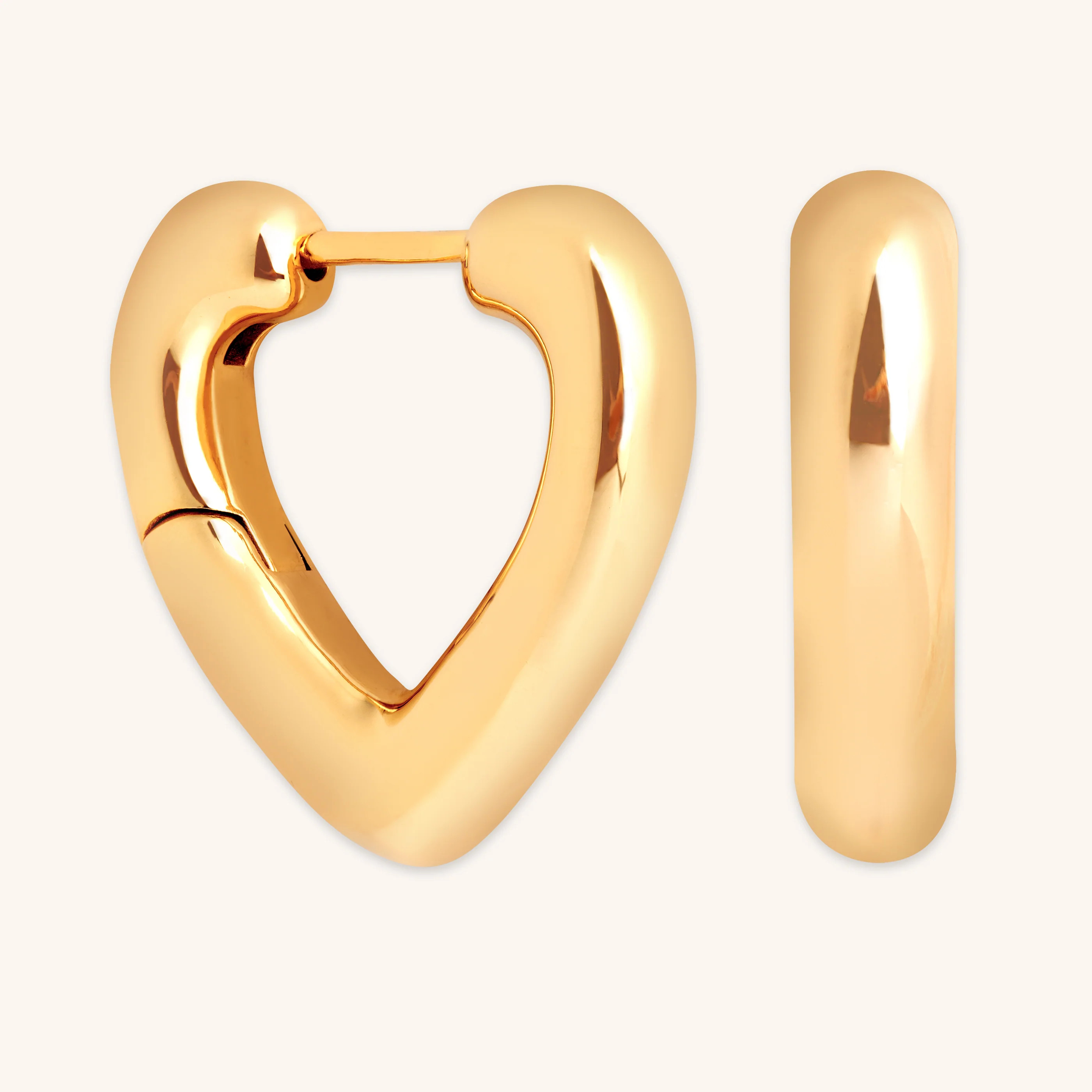 Heart Open Hoops in Gold | Astrid and Miyu
