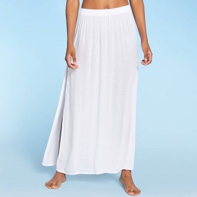 Women&#39;s Maxi Cover Up Skirt - Kona Sol&#8482; White L | Target