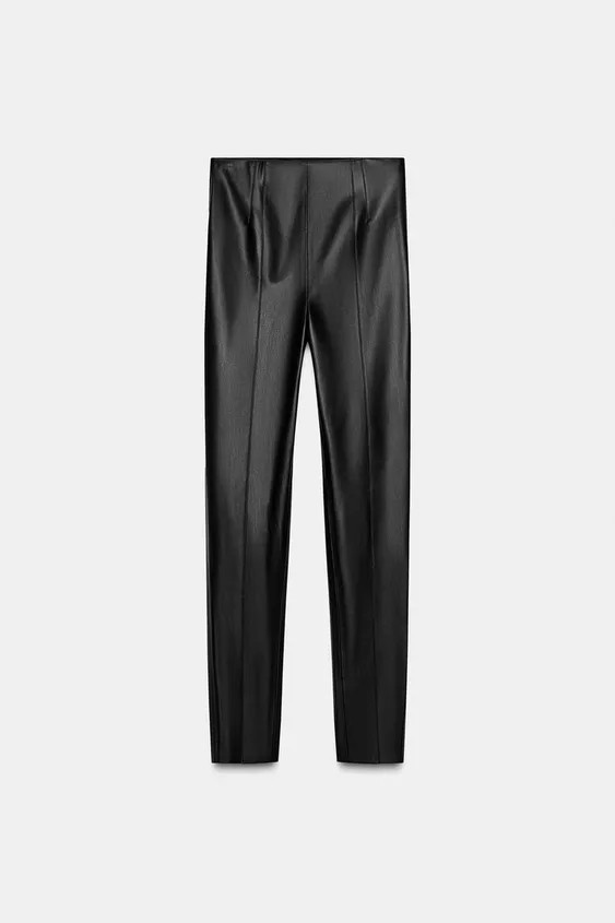 HIGH-WAIST FAUX LEATHER LEGGINGS | Zara UK