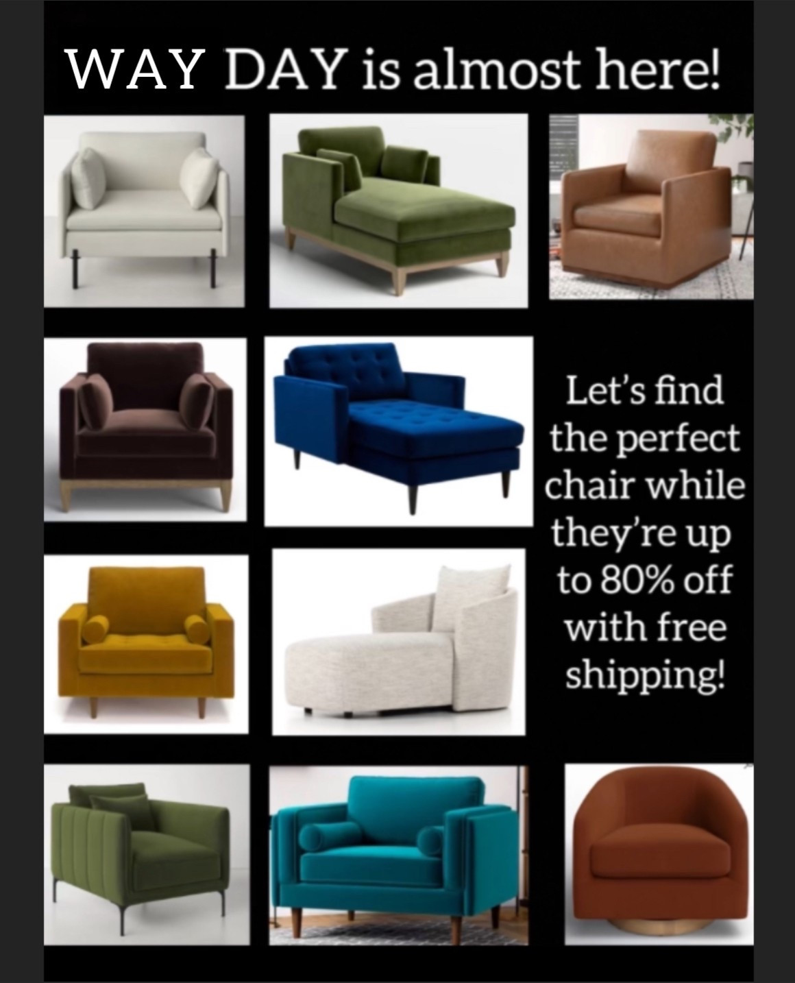 Way Day is just around the corner (April 26-28th) and these are some of my favorite quality chairs and chaise lounges! Help me pick one for my bedroom while they are up to 80% off with always free shipping. They each come in so many colors! Maybe I need one for the living room too? Loving the velvet options. Soft and modern. @wayfair #wayfair #wayfairpartner #wayday

#LTKSaleAlert #LTKHome