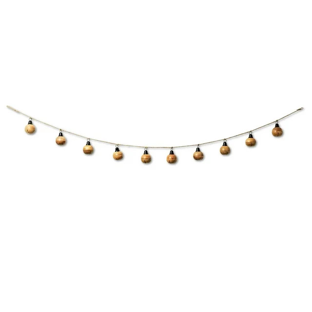 Natural Wood Jingle Bell Garland, 72 in, by Holiday Time | Walmart (US)