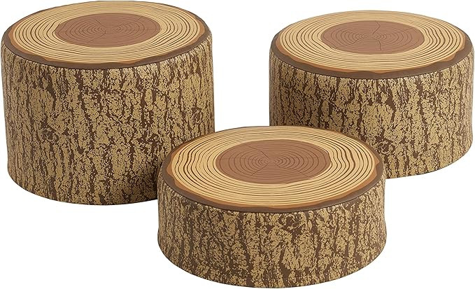 ECR4Kids SoftZone Tree Stump Stool Set, Flexible Seating, Chocolate, 3-Piece | Amazon (US)