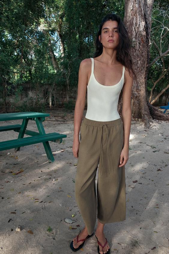 CONTRAST LEATHER SANDALS | Zara US