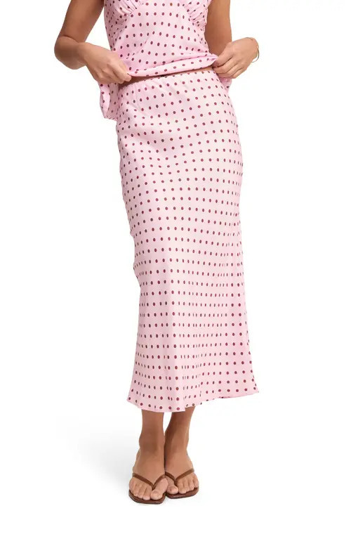 Nobody's Child Alana Polka Dot Slip Skirt in Pink at Nordstrom, Size 2 | Nordstrom