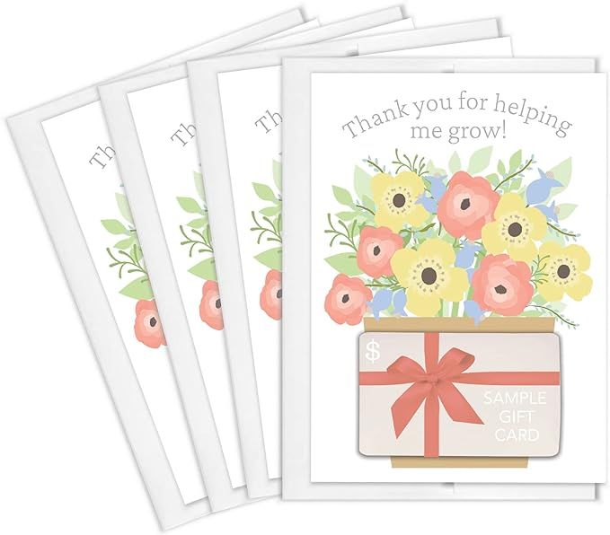 Tiny Expressions – Teacher Appreciation Gift Card Holders (Set of 4 Giftcard Holders) | Pastel ... | Amazon (US)