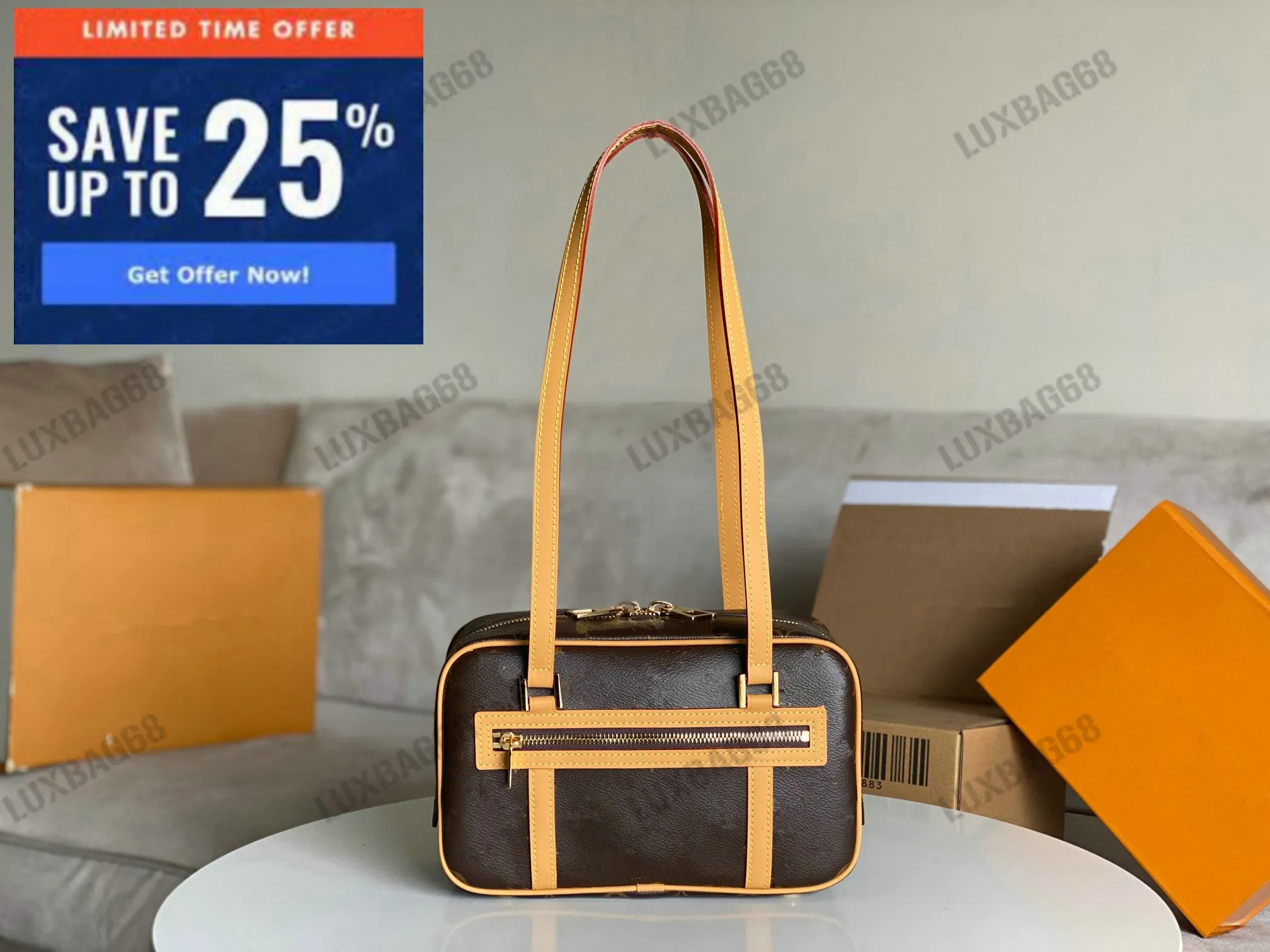 Cite Shoulder Bag Monograms MM Brown Canvas Leather Handbag M46321 Front Zipped Pocket With A Lar... | DHGate