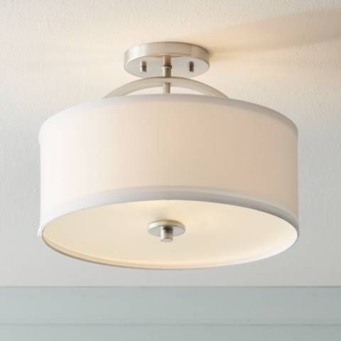 Possini Euro Halsted 15" Wide Brushed Nickel Ceiling Light - #T8957 | Lamps Plus | Lamps Plus