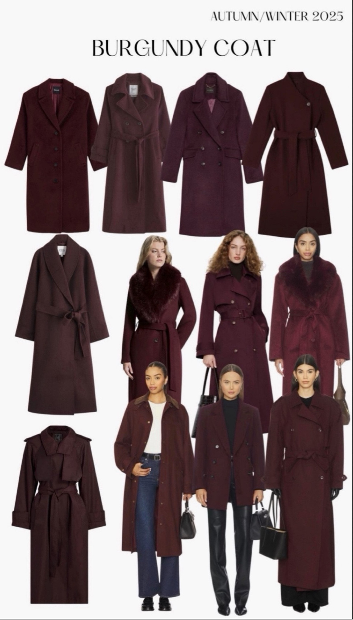 Fall/winter 2026-2026 trends: Burgundy Coat.
Shop winter coats, trench coats, long and short burgundy coats 

#coat #winter #fall #trends #burgundy #trenchcoat #coats #fur #furcollar #short #trench #long 

#LTKSeasonal #LTKCyberWeek #LTKWorkwear