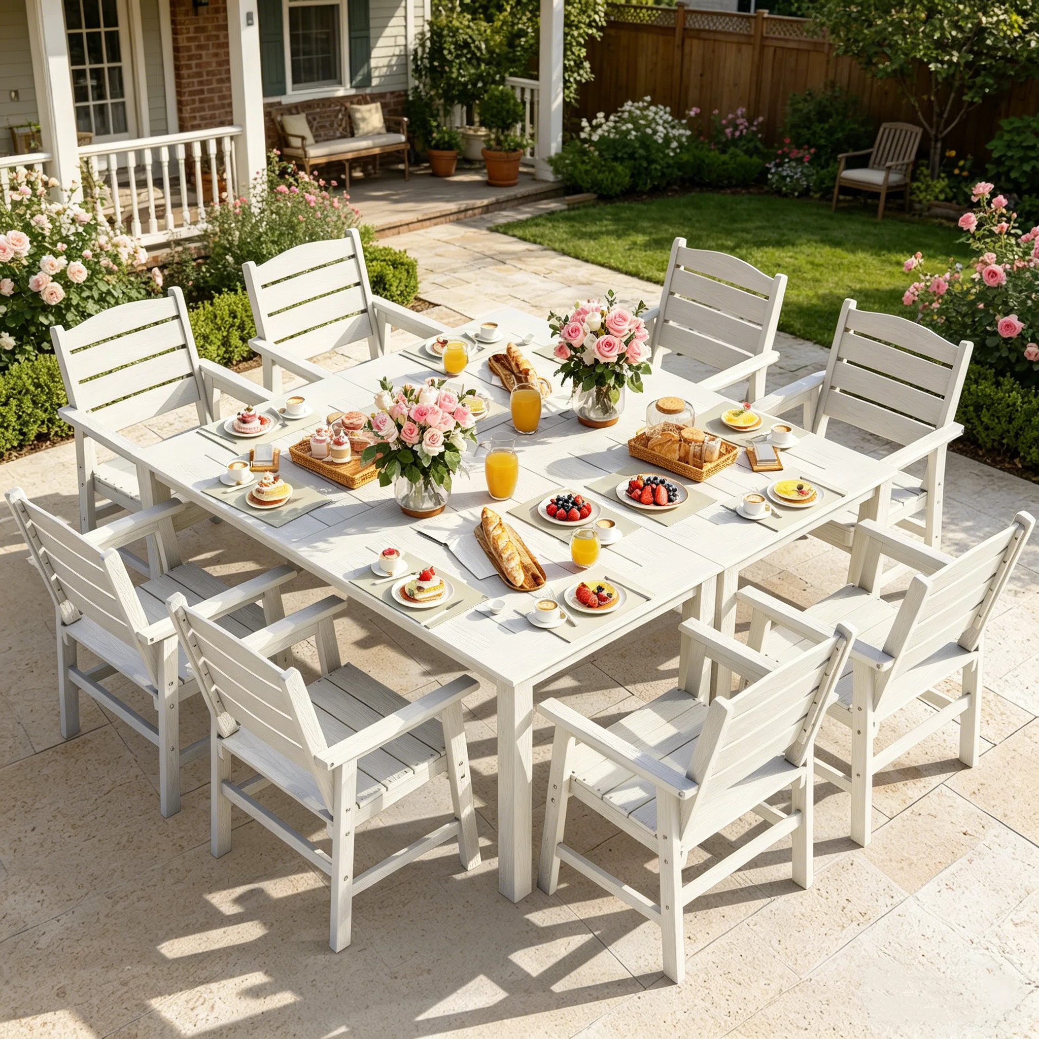 HERACLES All Weather Outdoor 10 Pieces Patio Dining Sets With Umbrella Hole& Aluminum Frame For O... | Wayfair North America