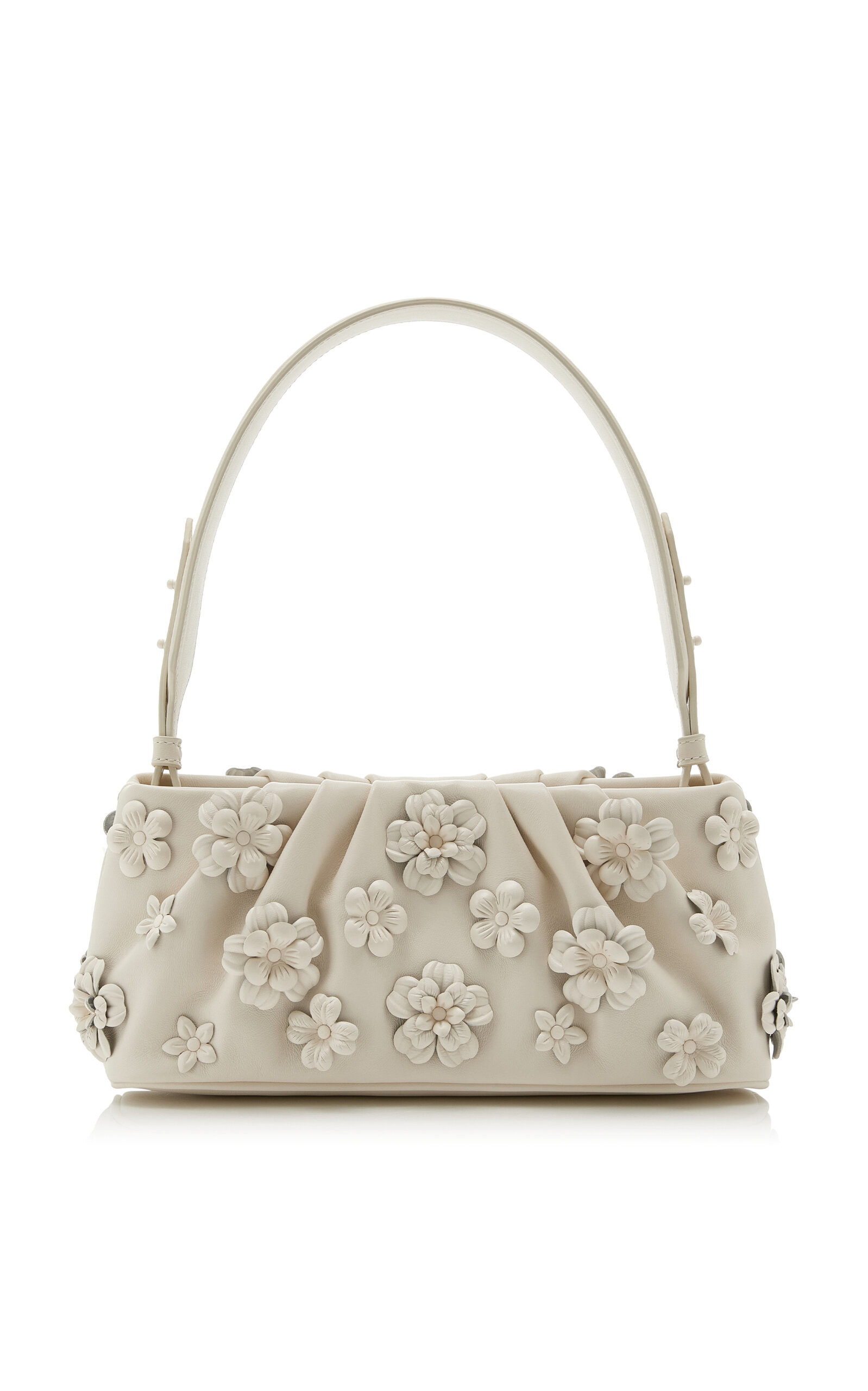 SIMKHAI - Harlow Leather Flower Shoulder Bag - Ivory - OS - Moda Operandi | Moda Operandi (Global)